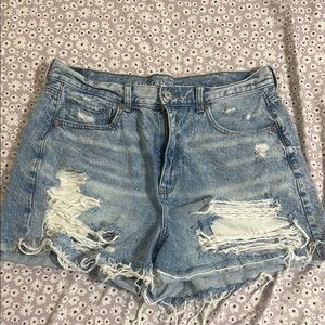 American Eagle Outfitters Women's Blue Distressed Shorts